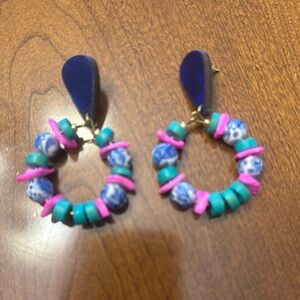 Colorful Beaded Hoop Earrings